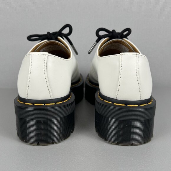 Dr Doc Martens Shoes 1461 Quad Platform Smooth Leather Air Wair Womens 7 White - Picture 4 of 9